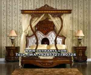 Tempat Tidur Canopy Ukiran Jepara