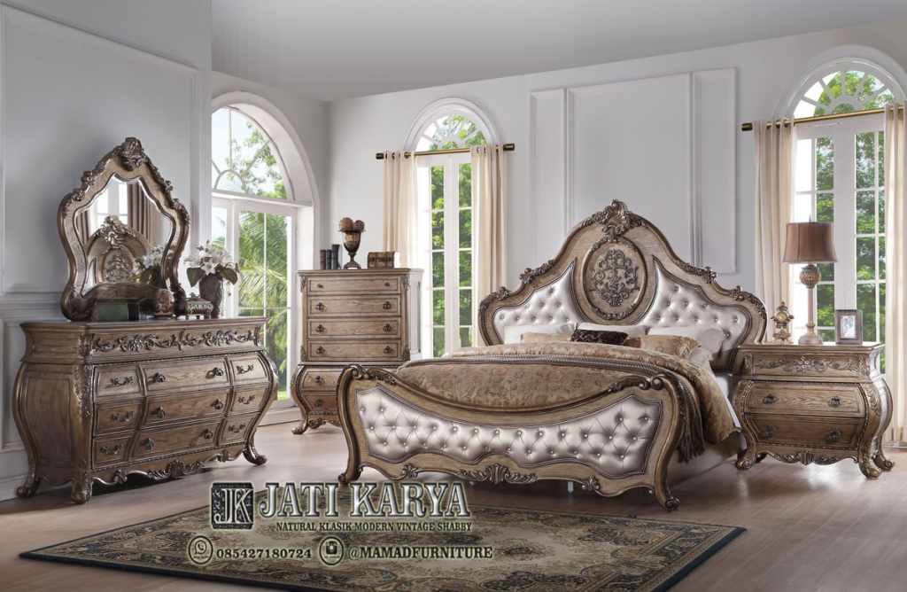 Set Kamar Tidur Ukiran Mewah Finising Antique Rustic