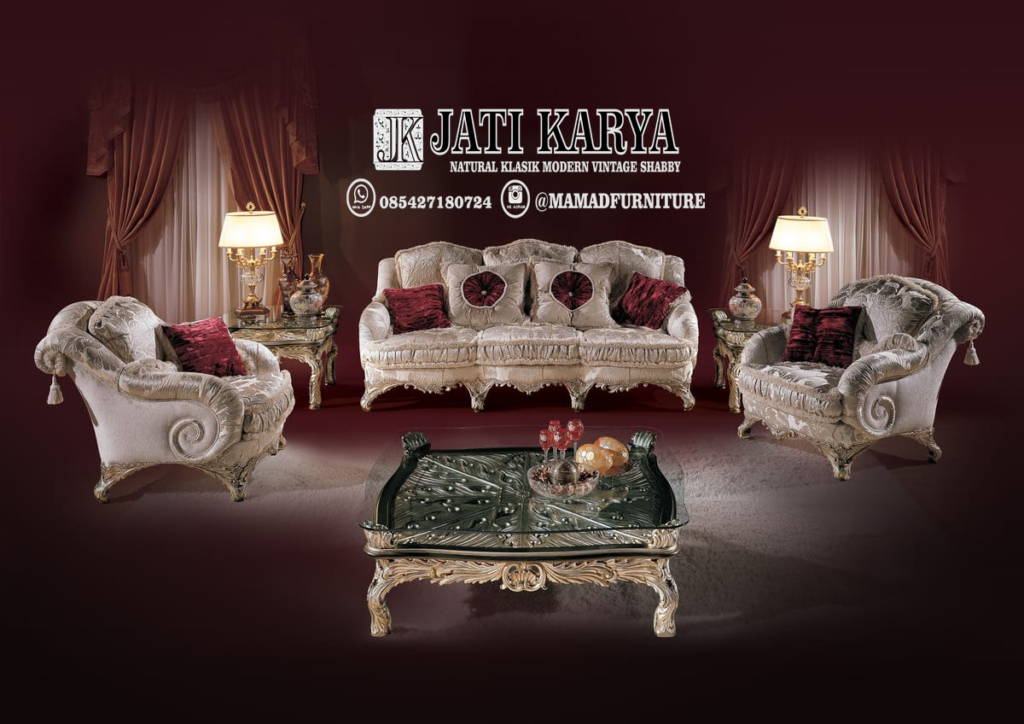 Set Sofa Tamu Mewah Modern Jati Jepara Murah