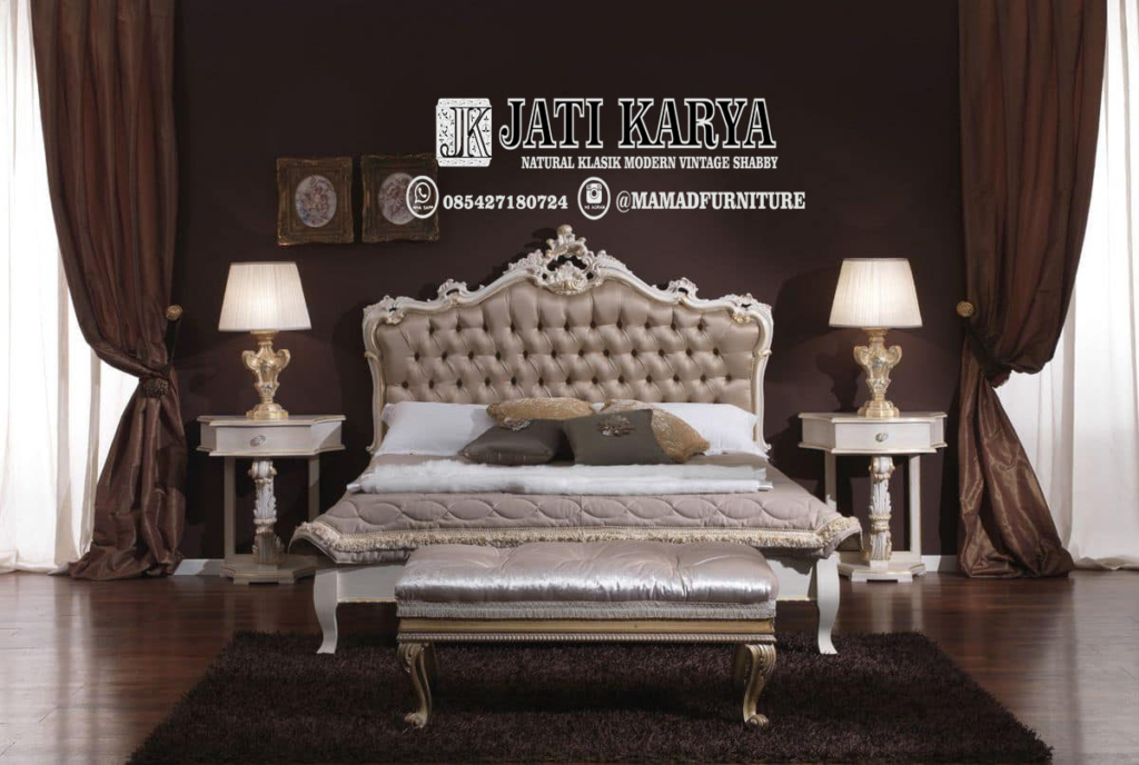 Set Tempat Tidur Minimalis Modern Ukiran Mewah Jati Karya