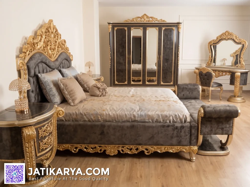 Bedroom Set Tempat Tidur Ukir Jati Jepara Model Klasik Modern