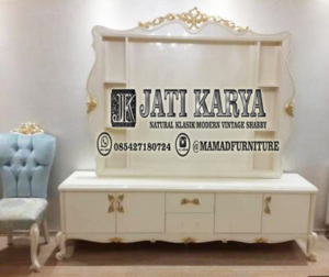 almari tv white duco jepara