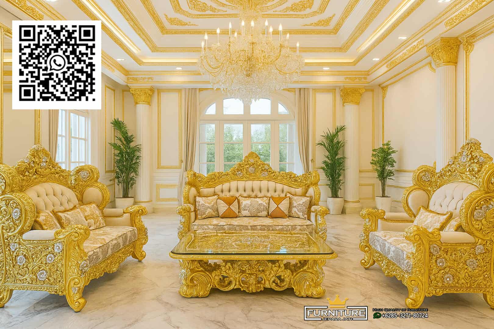 Set Lursi Tamu Mewah Seibu Bunga