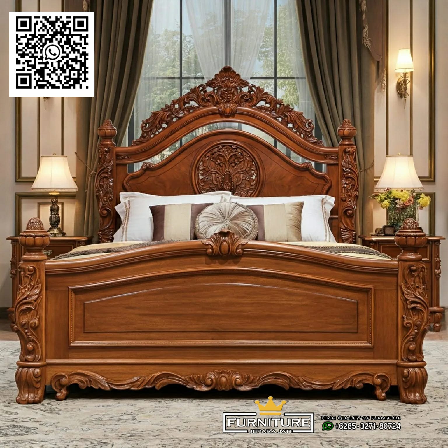 Tempat Tidur Jati Jepara Ukir Terbaru Tahun Ini