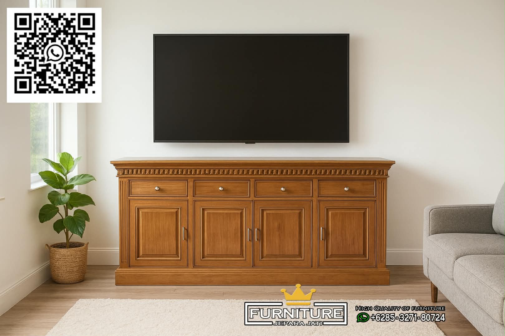 Bufet Tv Minimalis Kayu Jati JK-688