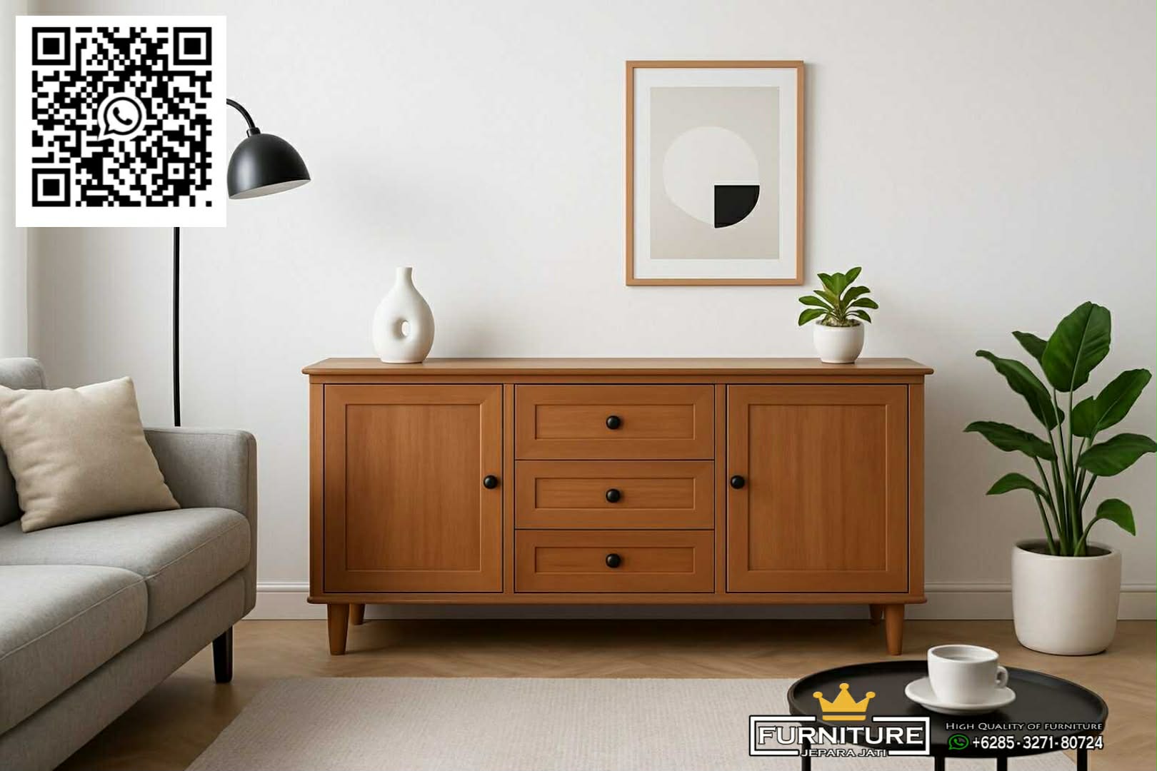 Bufet Tv Minimalis Kayu Jati JK-689