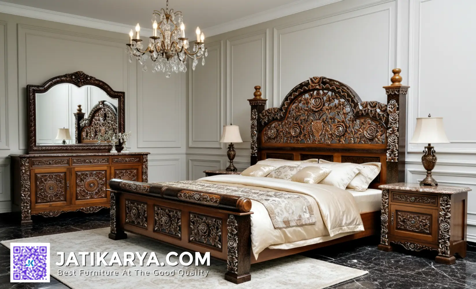 Jual 1 Set Kamar Tidur Jati Jepara Mewah Jepara