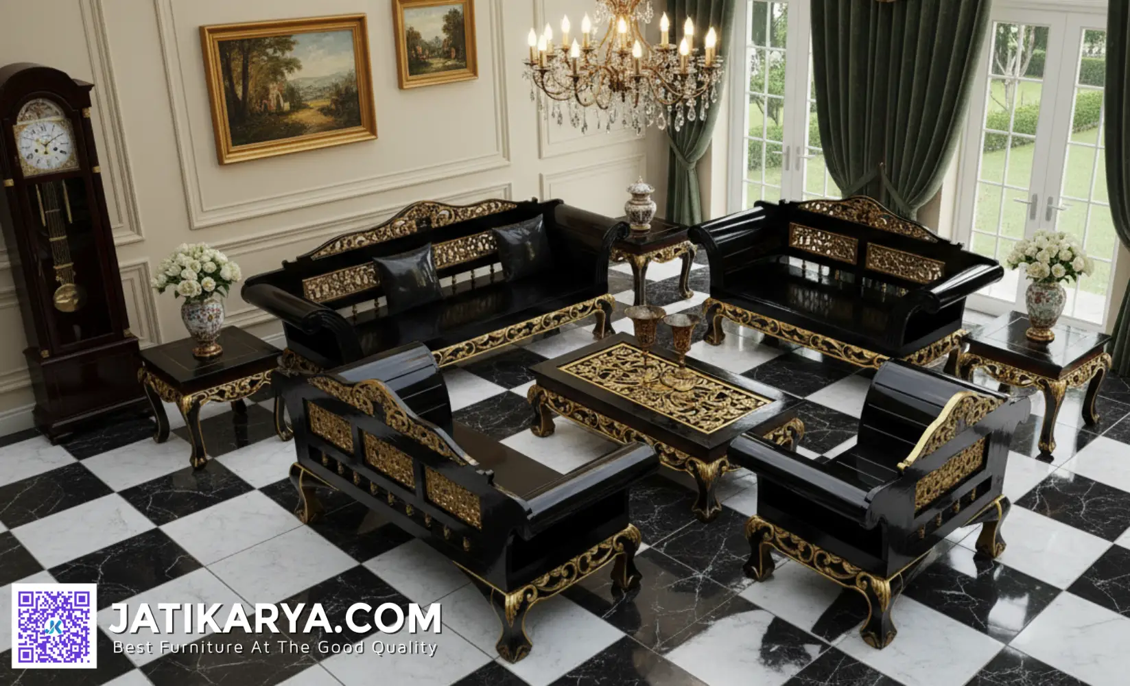 Living Room Set Kursi Tamu Ukiran Jati Jepara