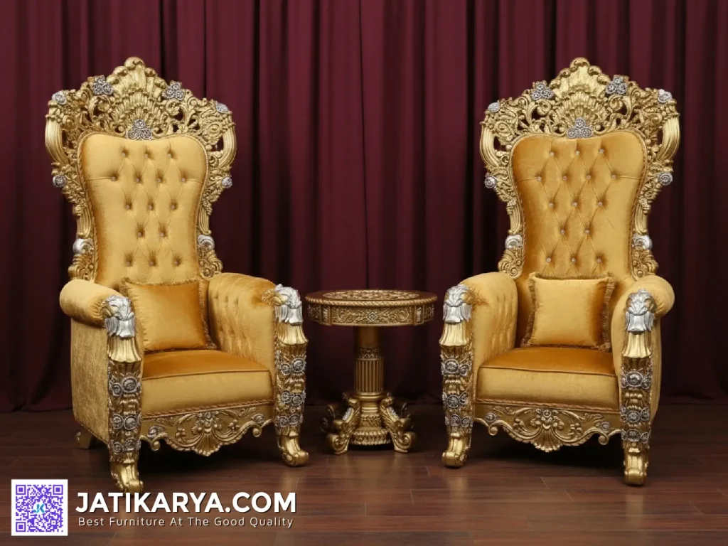 Set Kursi Singgasana Mewah Sofa Teras Ukir Jepara