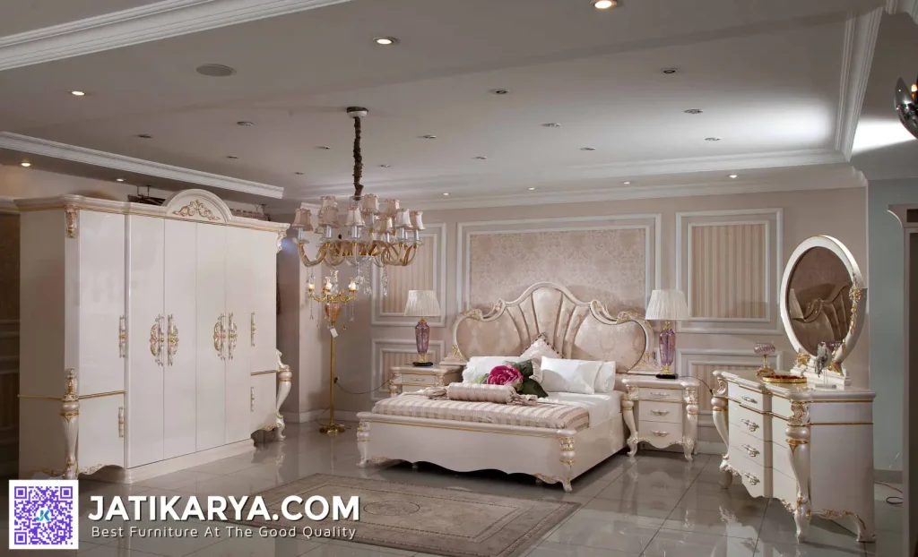 Interior Ruang Tempat Tidur Mewah Elegan Whitegold