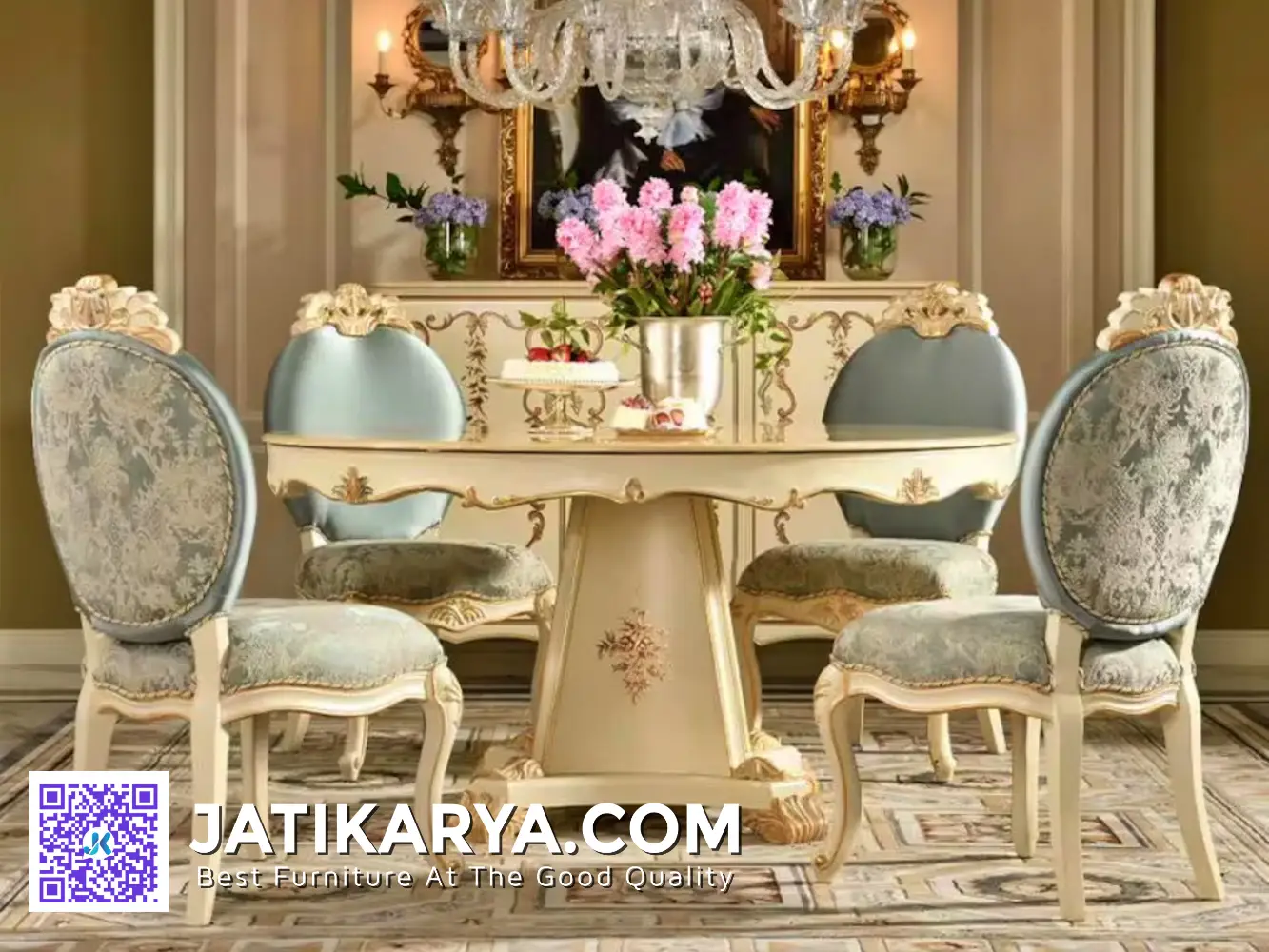 Meja Makan Klasik Mewah Round Table Modern Jepara Meja Makan Klasik Mewah Round Table Modern Jepara