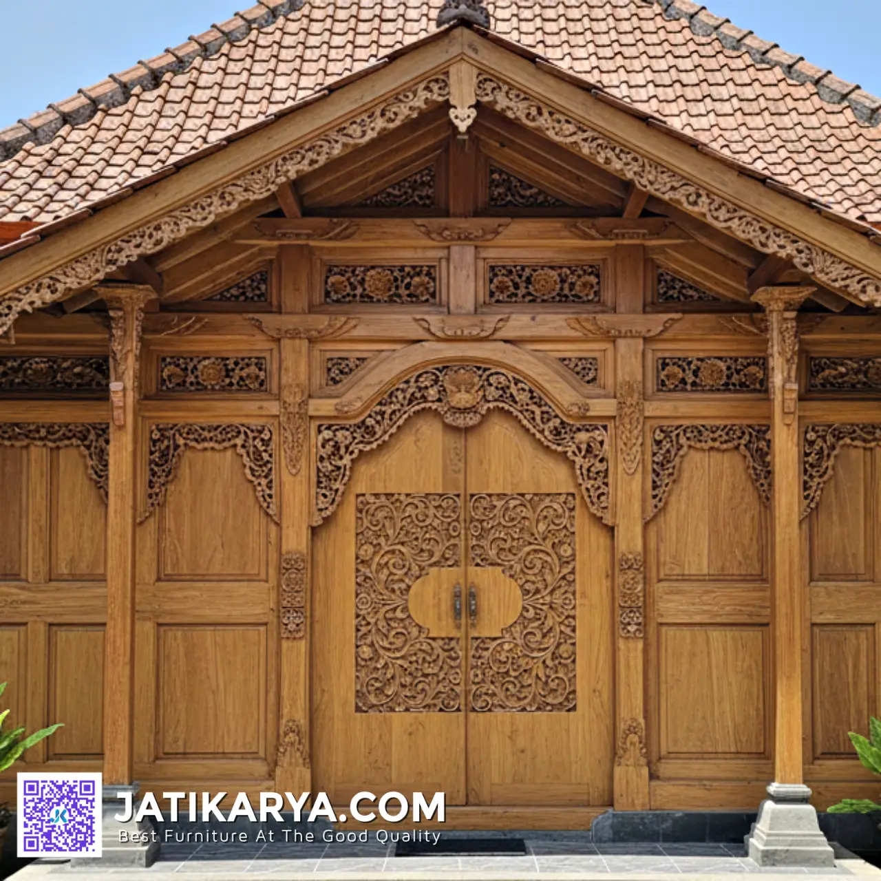 Pintu Rumah Kayu Jati Klasik Ukir Karya Jepara
