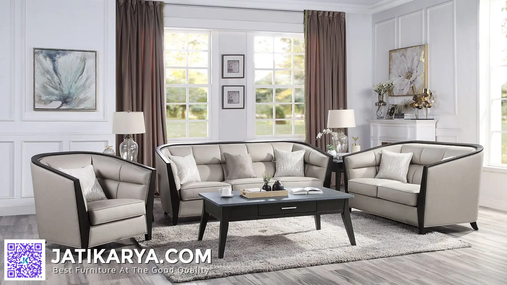 Jual Sofa Tamu Modern Minimalis Jati Jepara Terbaru