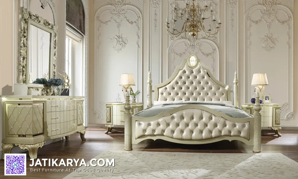 Bedroom Set Tempat Tidur Klasik Mewah Cat Duco