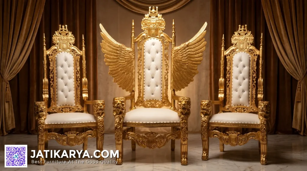 King Chair Of Thrones Arm Chair Carving Luxury Design