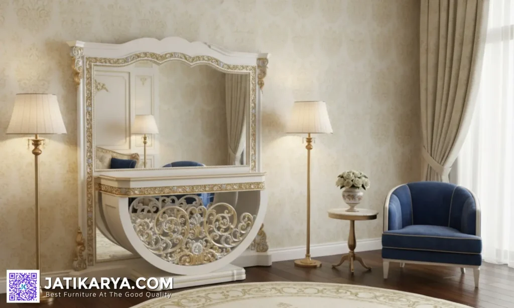 Kursi Sofa Santai Set Meja Konsul Klasik Duco Mewah Jepara