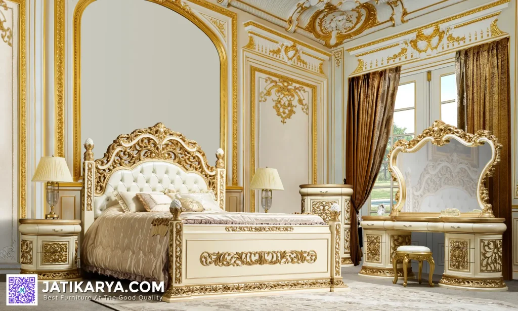 Set Kamar Tidur Mewah Klasik Goldleaf Jepara