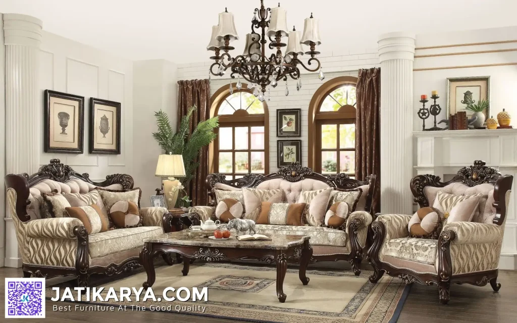 Sofa Tamu Jati Klasik Furniture Jepara Teak Wood