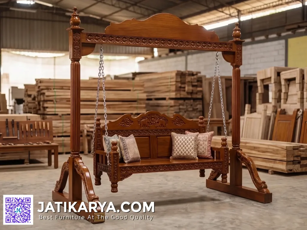 Kursi Ayunan Kayu Jati Luxury Swing Chair Jepara