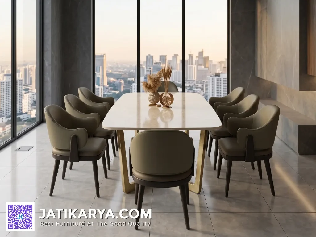 Model Meja Makan Minimalis Modern Kaki Stainless Steel