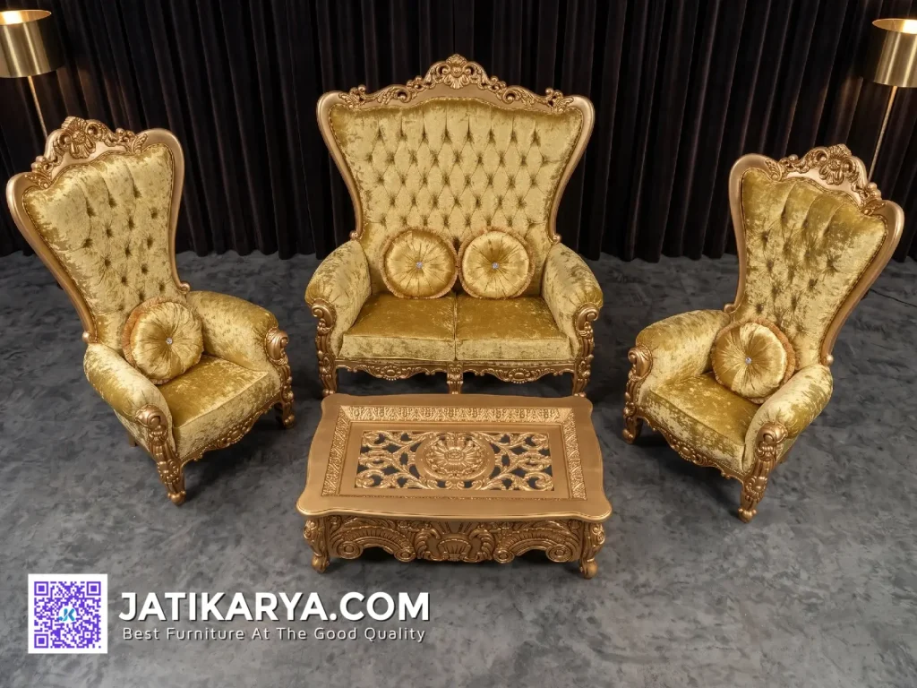Set Sofa Klasik Ruang Tamu Mewah Ukir Jepara