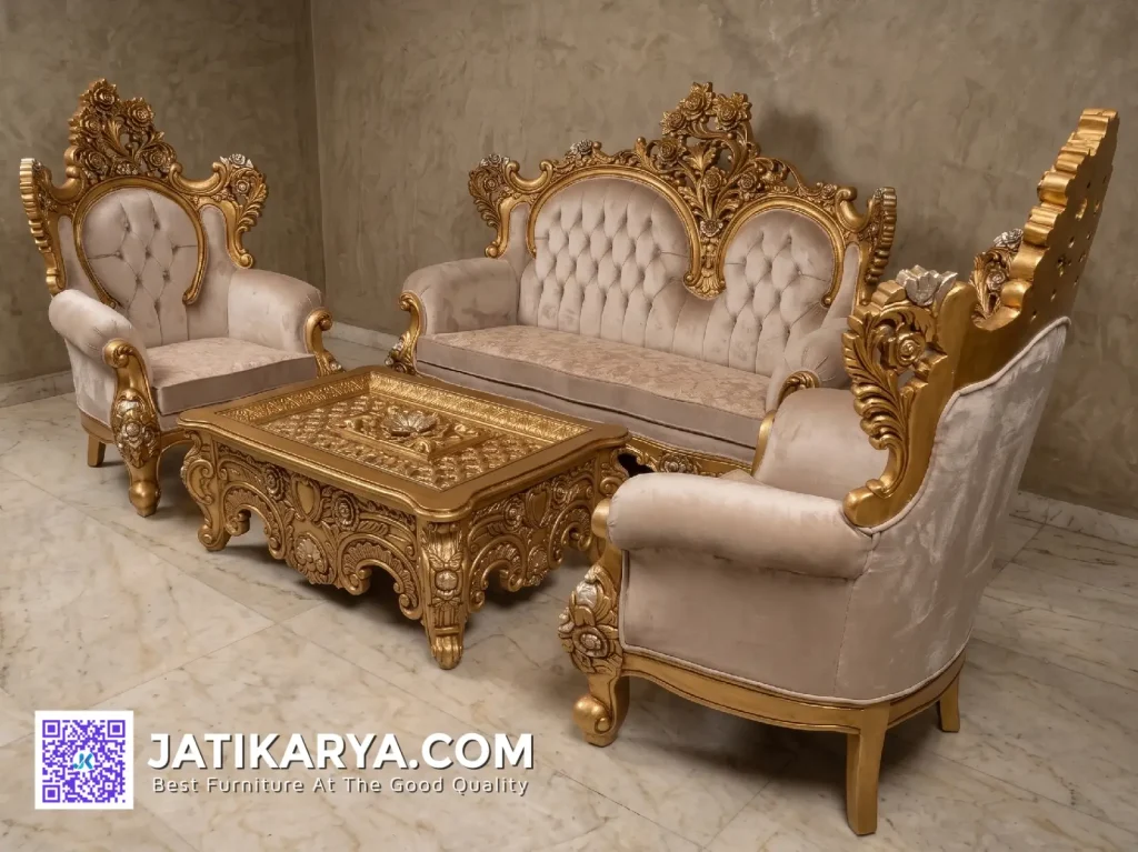 Set Sofa Ruang Tamu Mewah Klasik Jepara