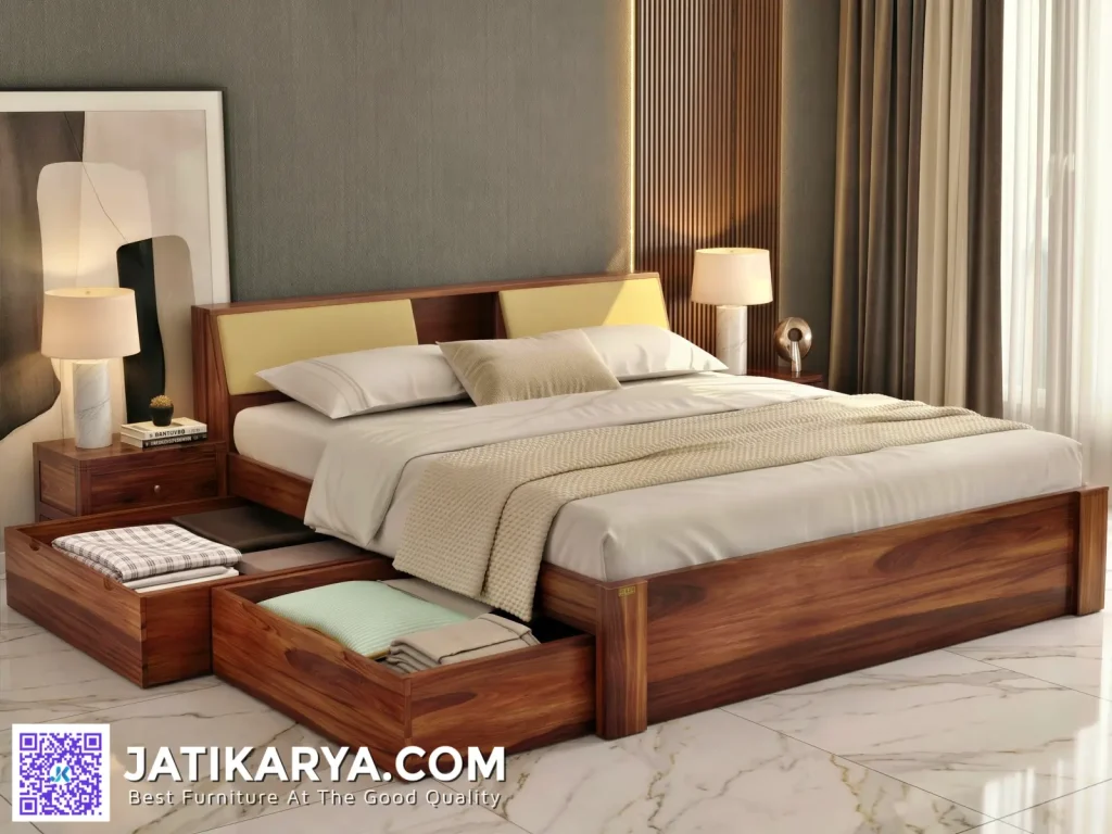 Tempat Tidur Kayu Jati Jepara Multifungsi