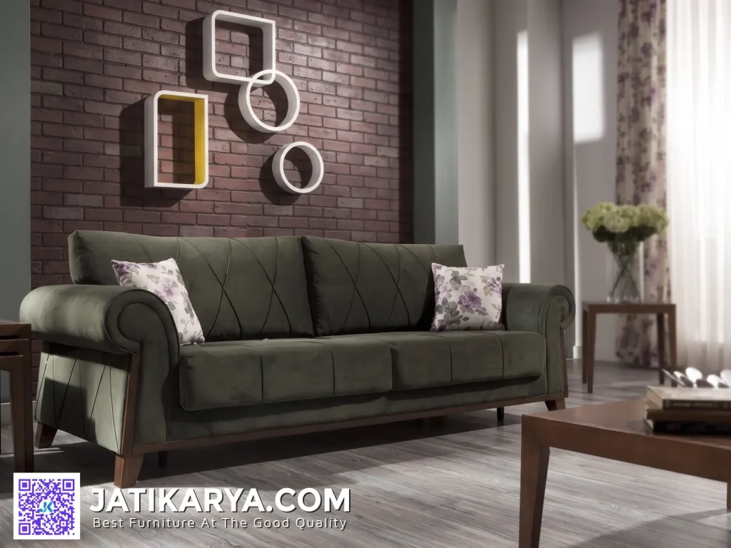 2 Seater Sofa Jati Minimalis Terbaru