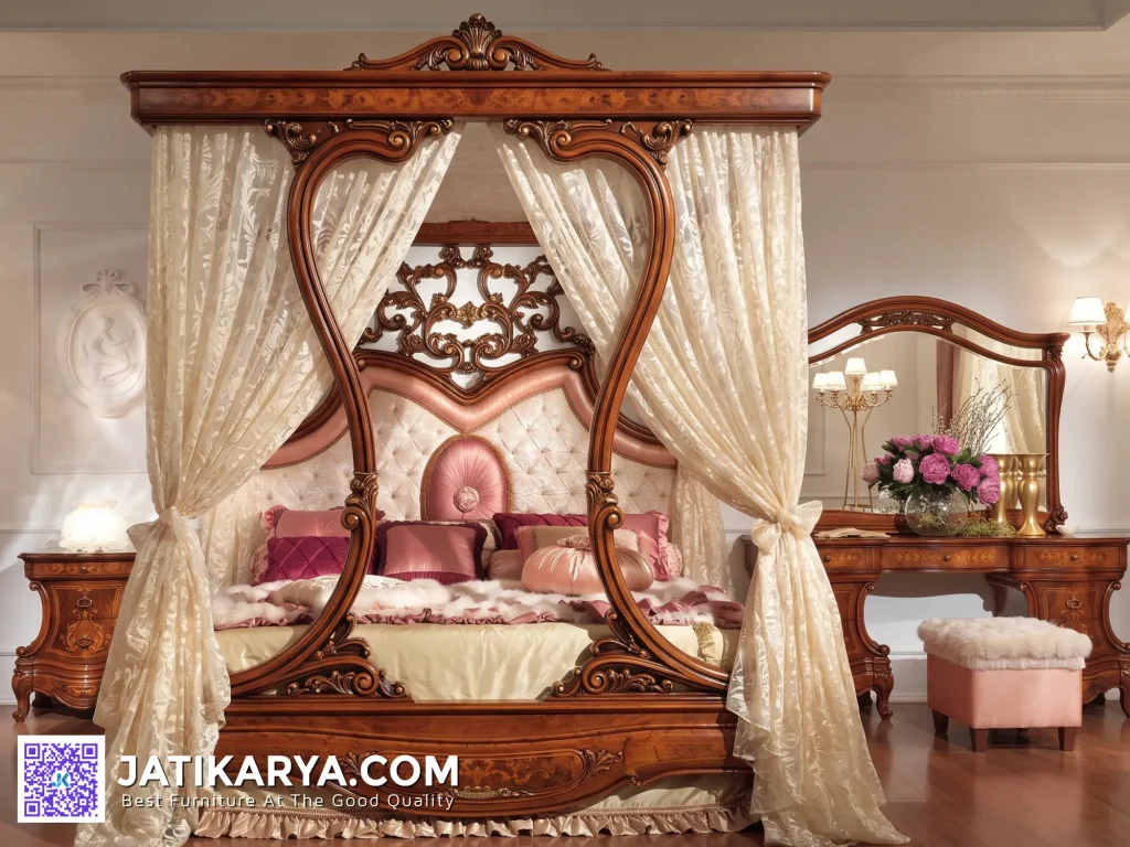 Bedroom Set Kamar Mewah Jati Model Canopy Ukir Jepara