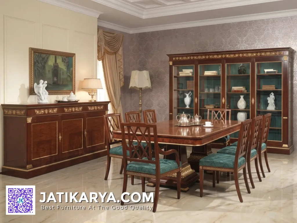 Dining Set Kursi Makan Minimalis Ukiran Mewah Jati Jepara