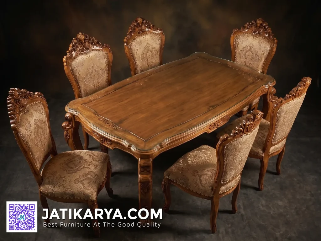 Dining Set Meja Makan Ukiran Jati Jepara Terbaru