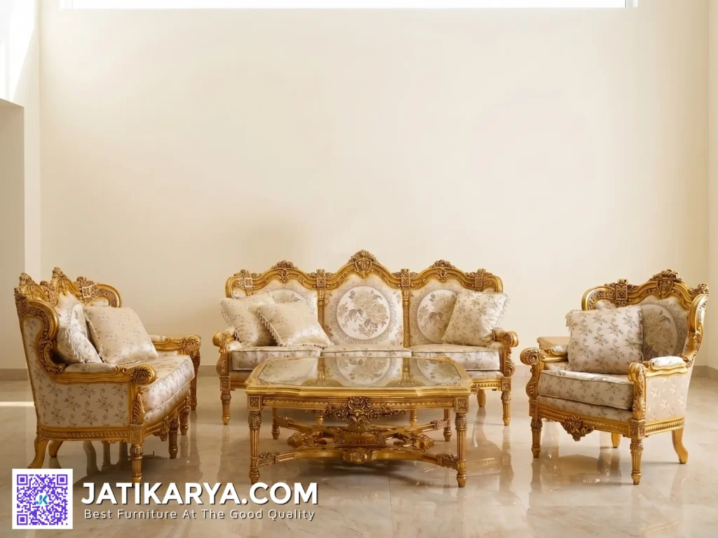 Kursi Tamu Set Ruang Tamu Mewah Ukiran Jepara Klasik