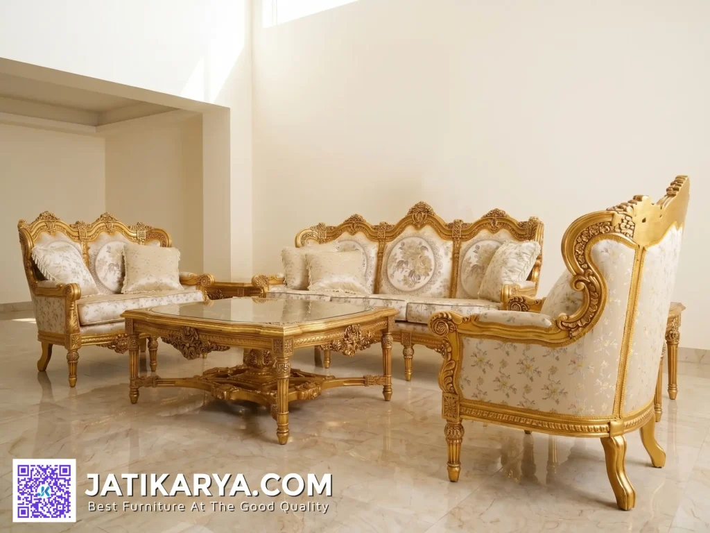 Model Kursi Taamu Set Ruang Tamu Mewah Ukiran Jepara Klasik