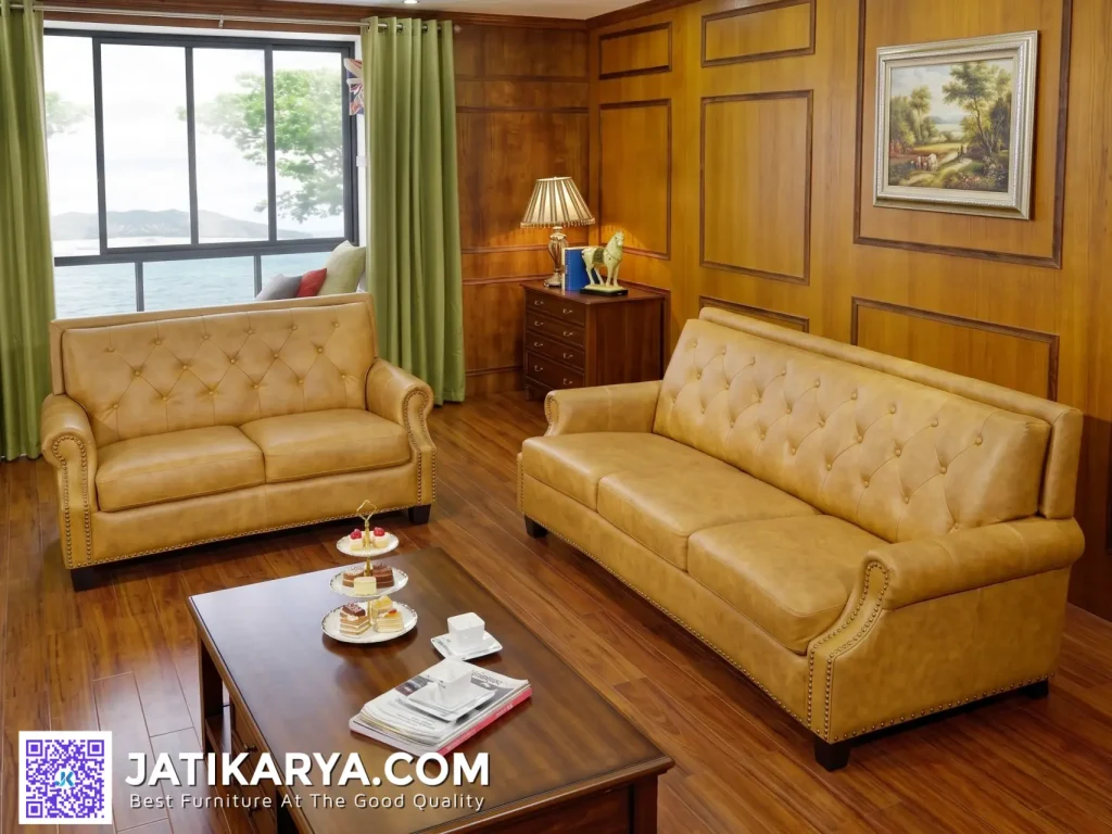 Model Sofa Tamu Kulit American Style Ruang Tamu Klasik