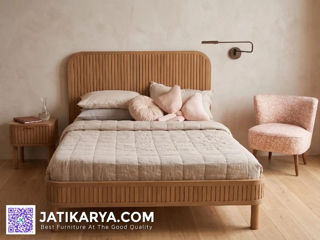 Ranjang Tempat Tidur Villa Kayu Jati Model Elegan, Harga Hemat dari Pengrajin Jepara