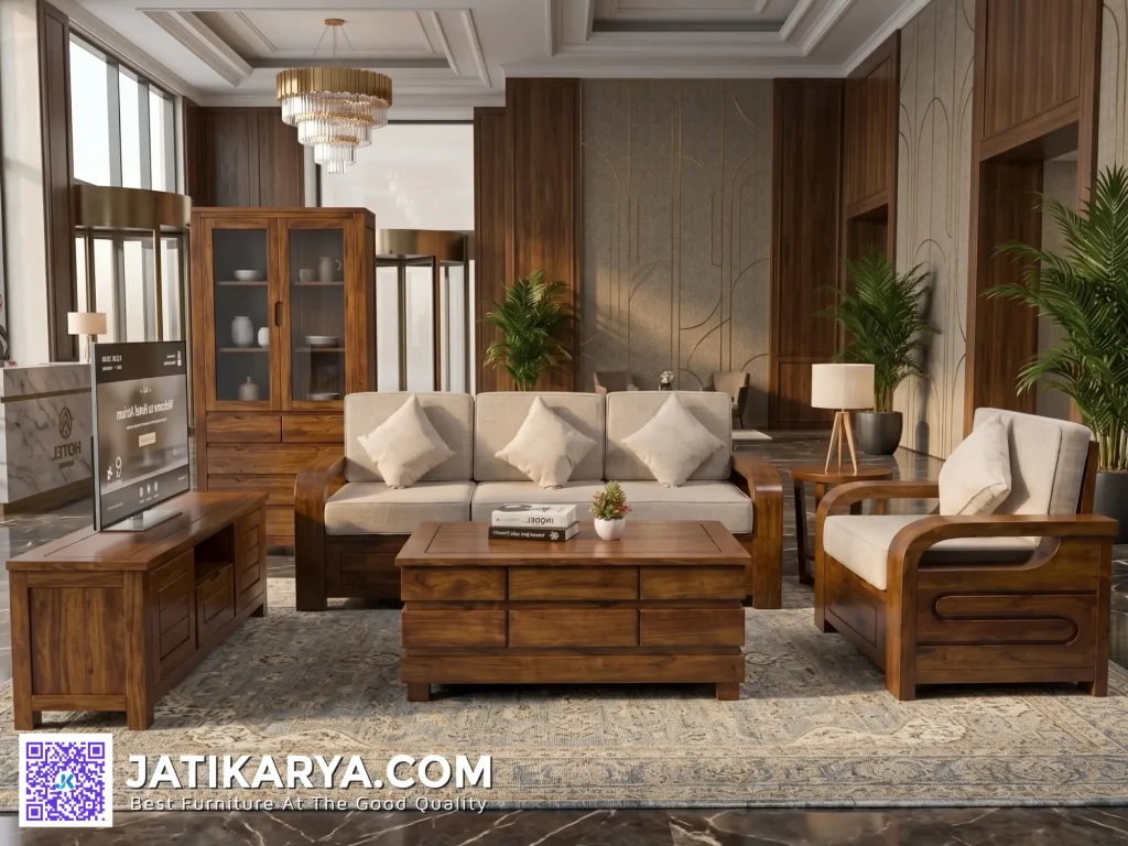 Set Sofa Jati Kursi Tamu Minimalis Jepara