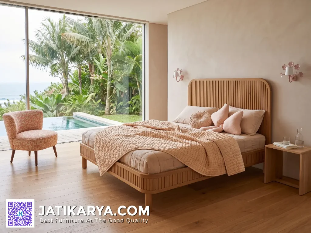 Tempat Tidur Villa Kayu Jati Model Elegan, Harga Hemat dari Pengrajin Jepara