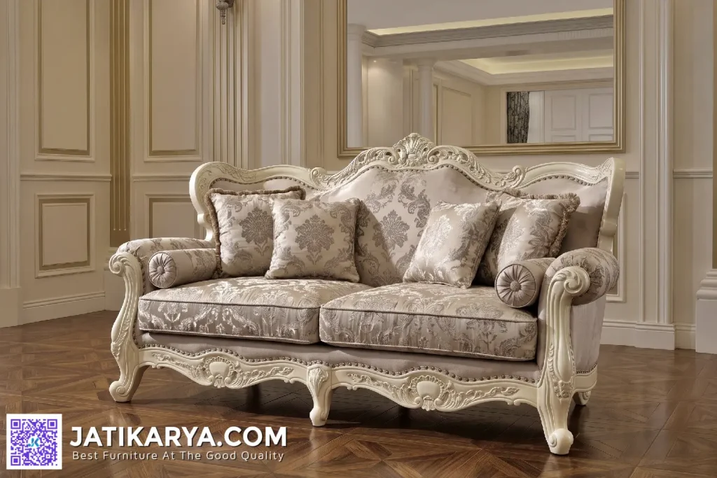 2 Seater Sofa Ukir Modern Duco Mewah Jepara