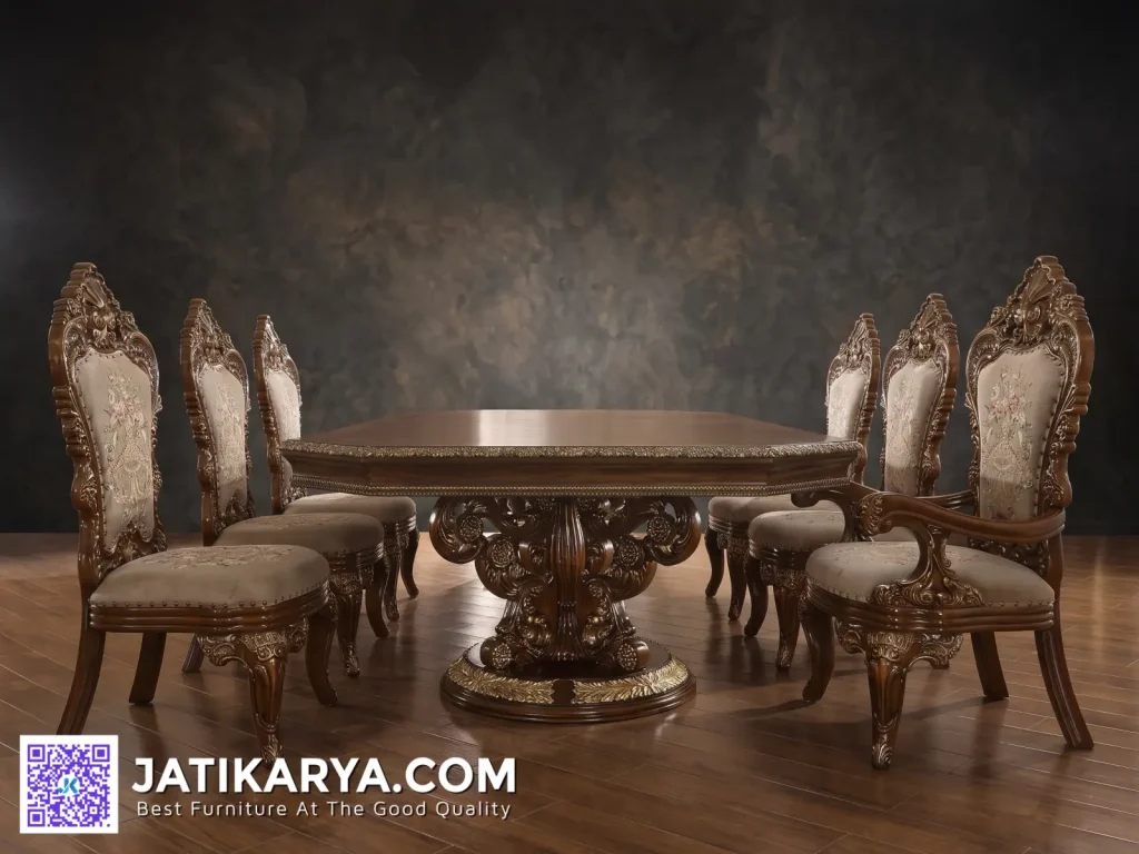 Dining Room Set Meja Makan Mewah Jati Set Kursi 8 Luxury Jepara