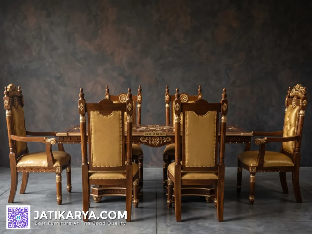 Kursi Meja Makan Mewah Klasik Jati Karya Furniture Jepara
