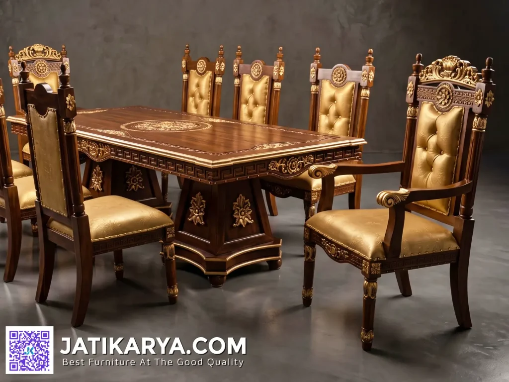 Kursi Meja Makan Mewah Klasik Jati Karya Jepara