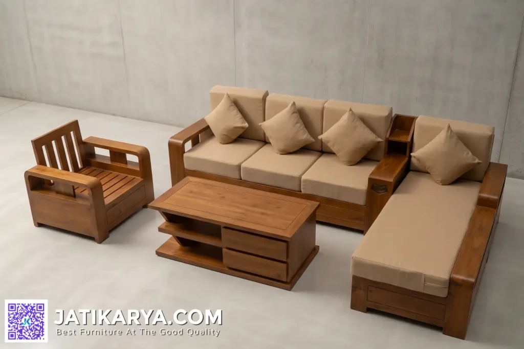 Kursi Sadewa Sofa Tamu Minimalis Jati Jepara