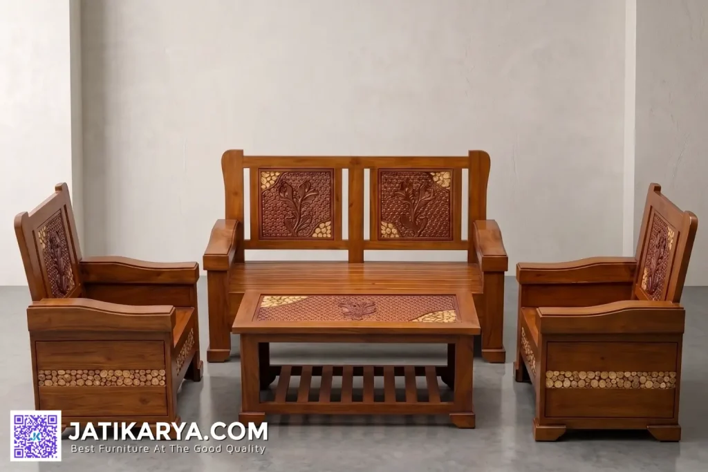 Kursi Tamu Jati Karya Minimalis Ukiran
