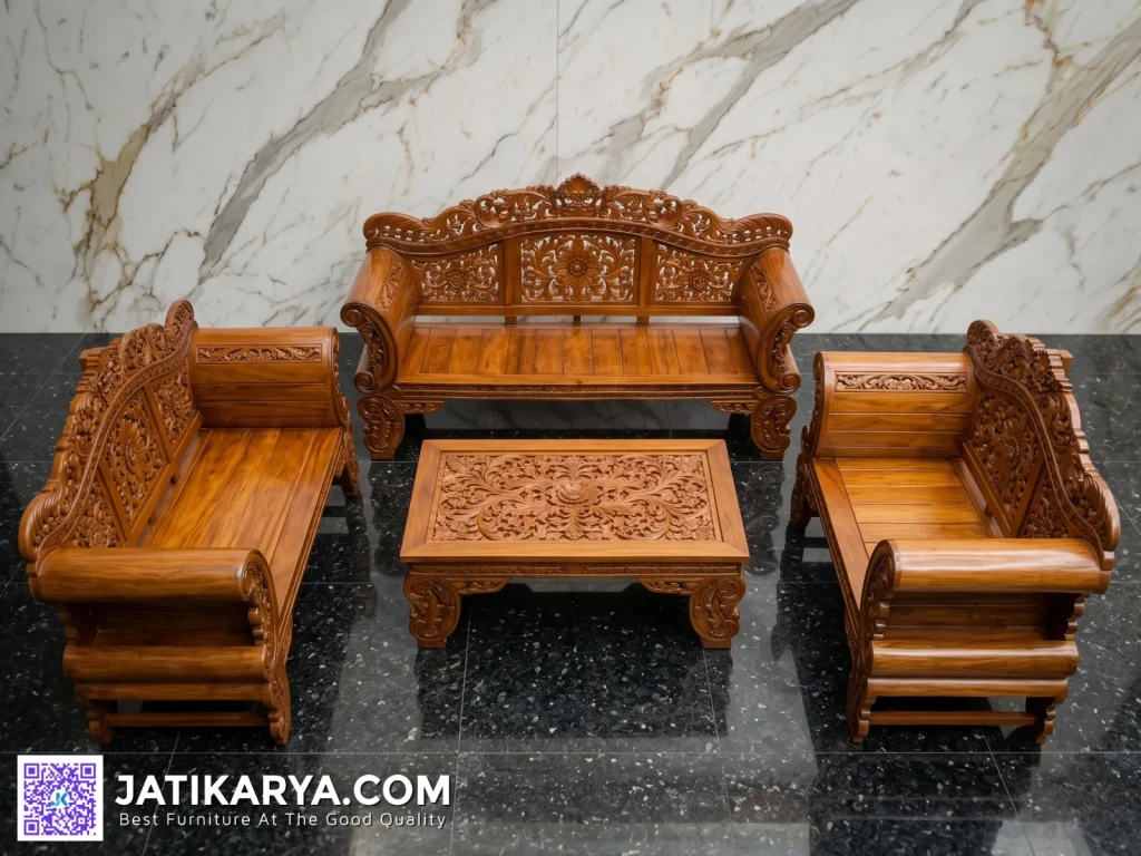 Kursi Tamu Madura Jati Klasik Kuku Macan Mewah Jepara