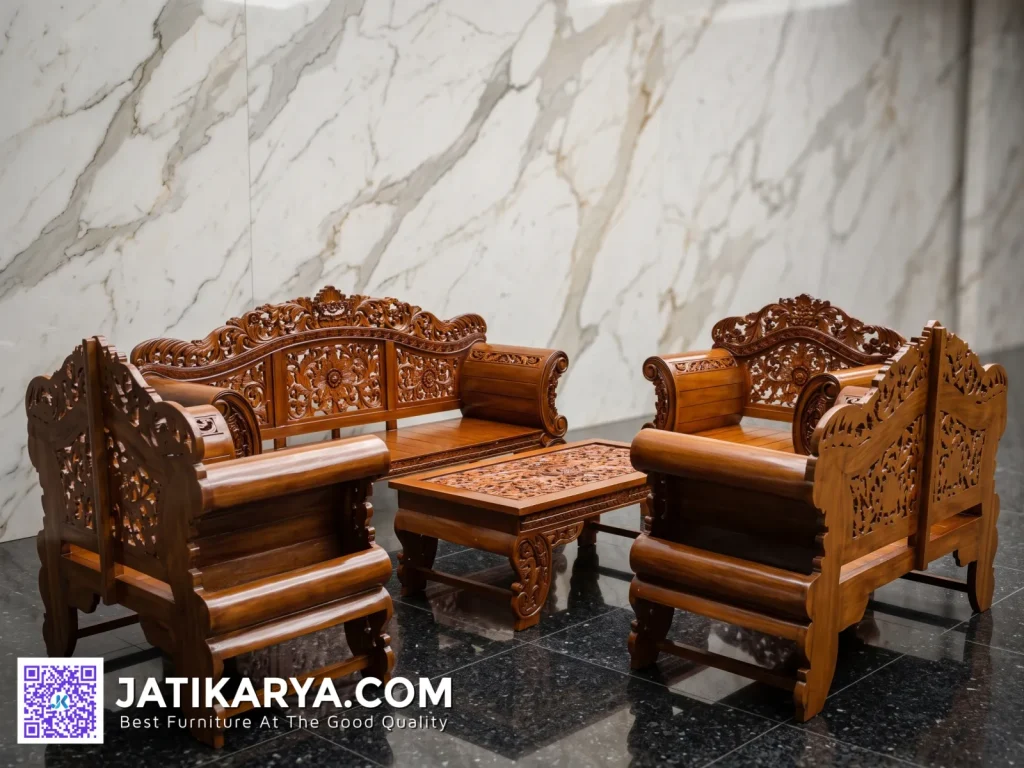 Set Kursi Tamu Madura Jati Klasik Kuku Macan Mewah