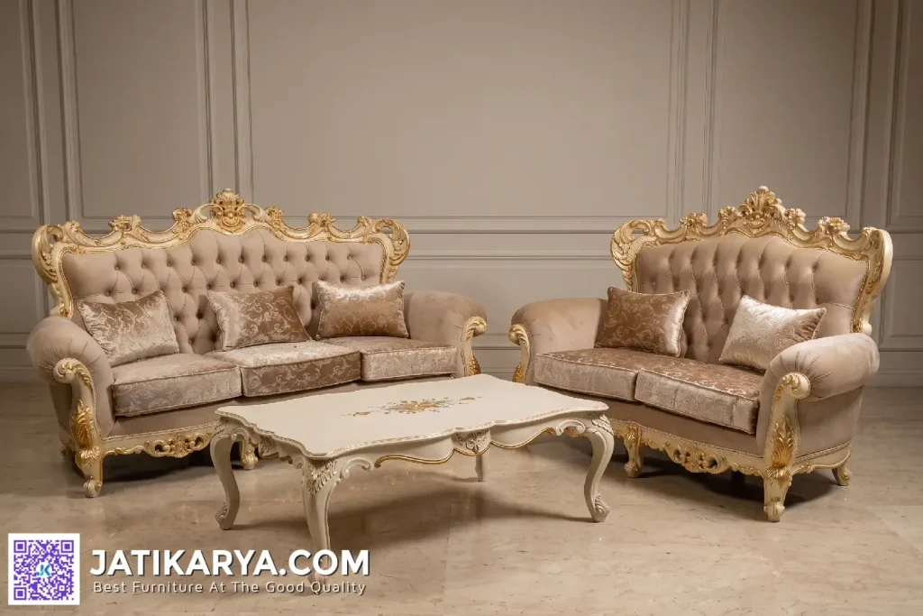 Set Sofa Tamu Modern Kasik Duco Mewah Jepara
