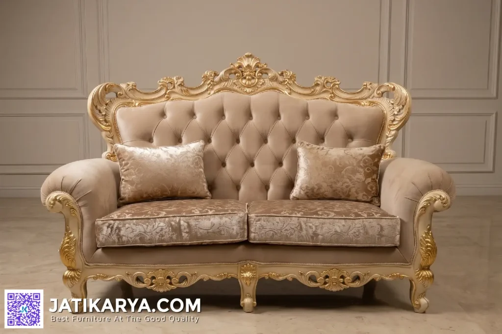 Sofa 2 Dudukan Modern Kasik Duco Mewah Jepara