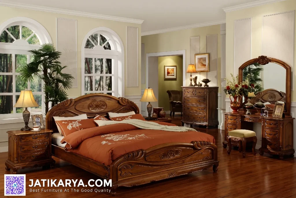 Bedroom Set Kamar Tidur Ukir Rose Jati Jepara