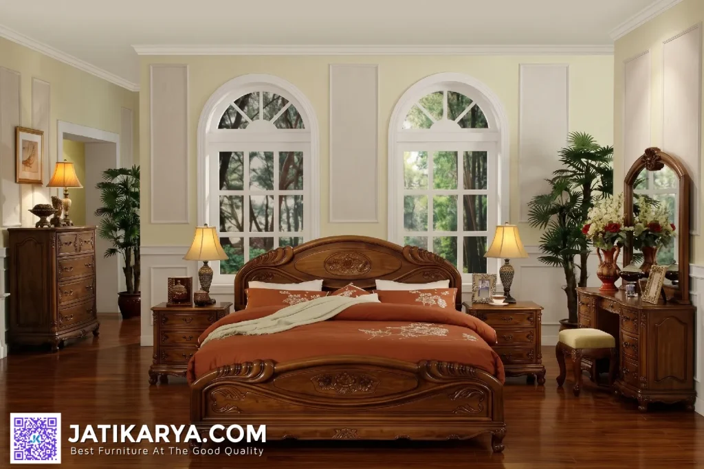 Furniture Set Kamar Tidur Ukir Rose Jati Terbaru