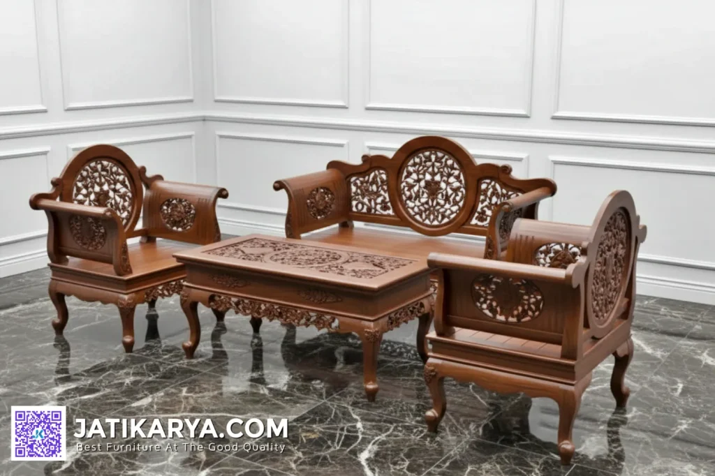 Kursi Tamu Ukir Jati Klasik Terbaru
